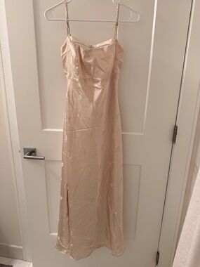Pink Satin Heart Print Maxi Dress – Romantic Date Night Style
